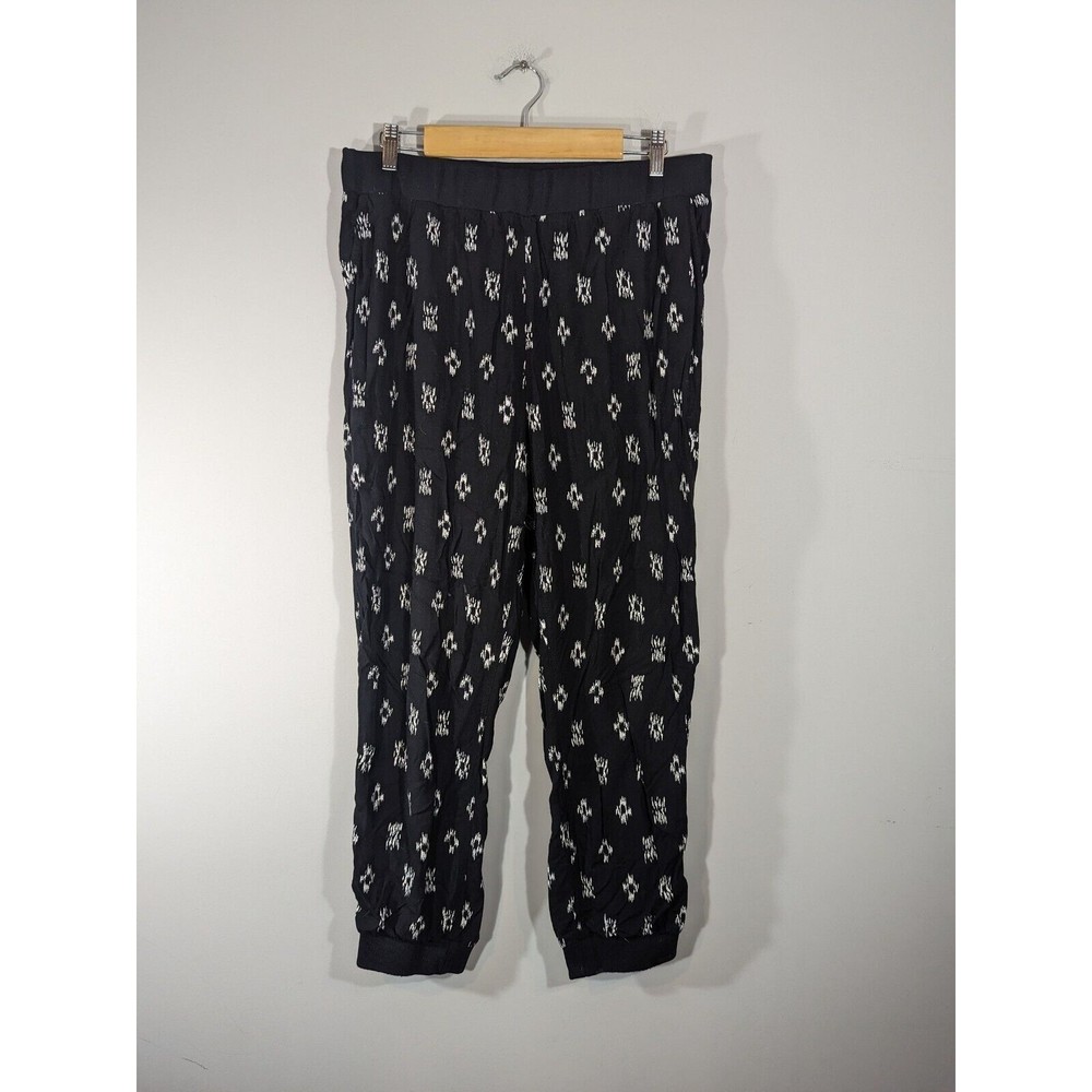 Madewell‎ Ikat Print Black White Pull On Joggers Women Size L